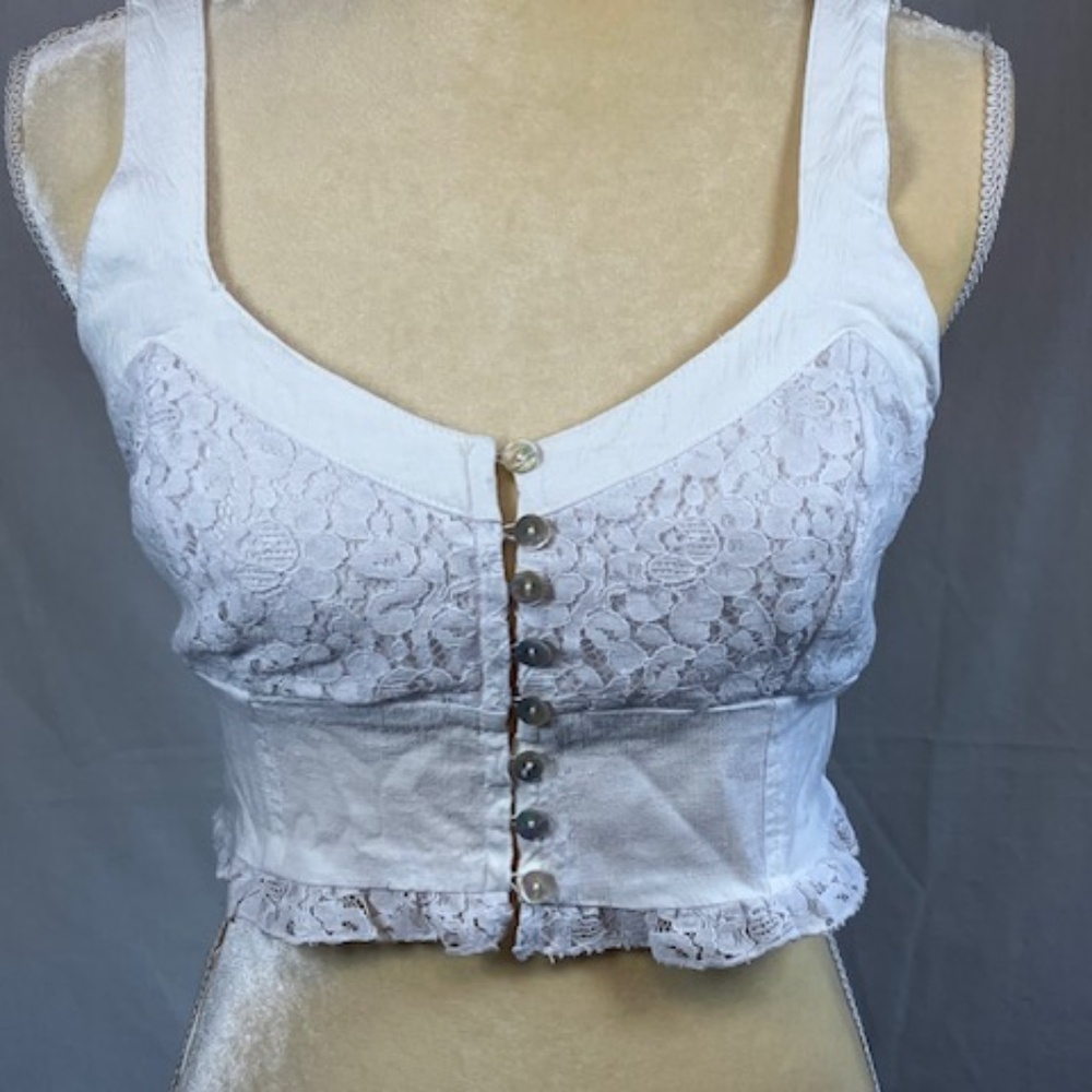 Imitatively Free People Front Button Crop Top Sz Small